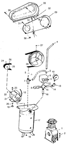 Air-Compressor Parts Diagram and Parts List for EX7013  Campbell Hausfeld Compressor